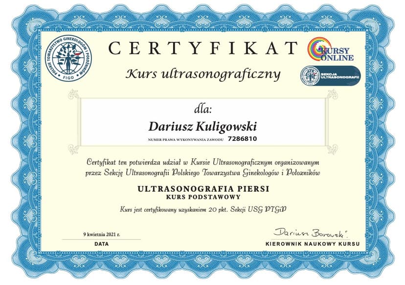 USG piersi - kurs podstawowy 2021