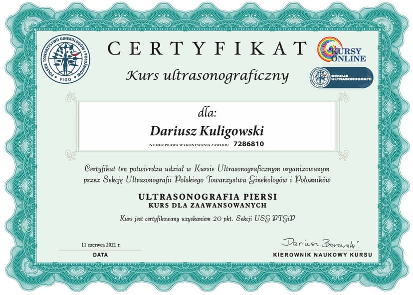 USG piersi - kurs zaawansowany 2021